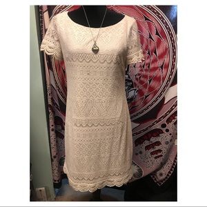 Short Sleeve Cream Dress PERFECT FOR EASTER
